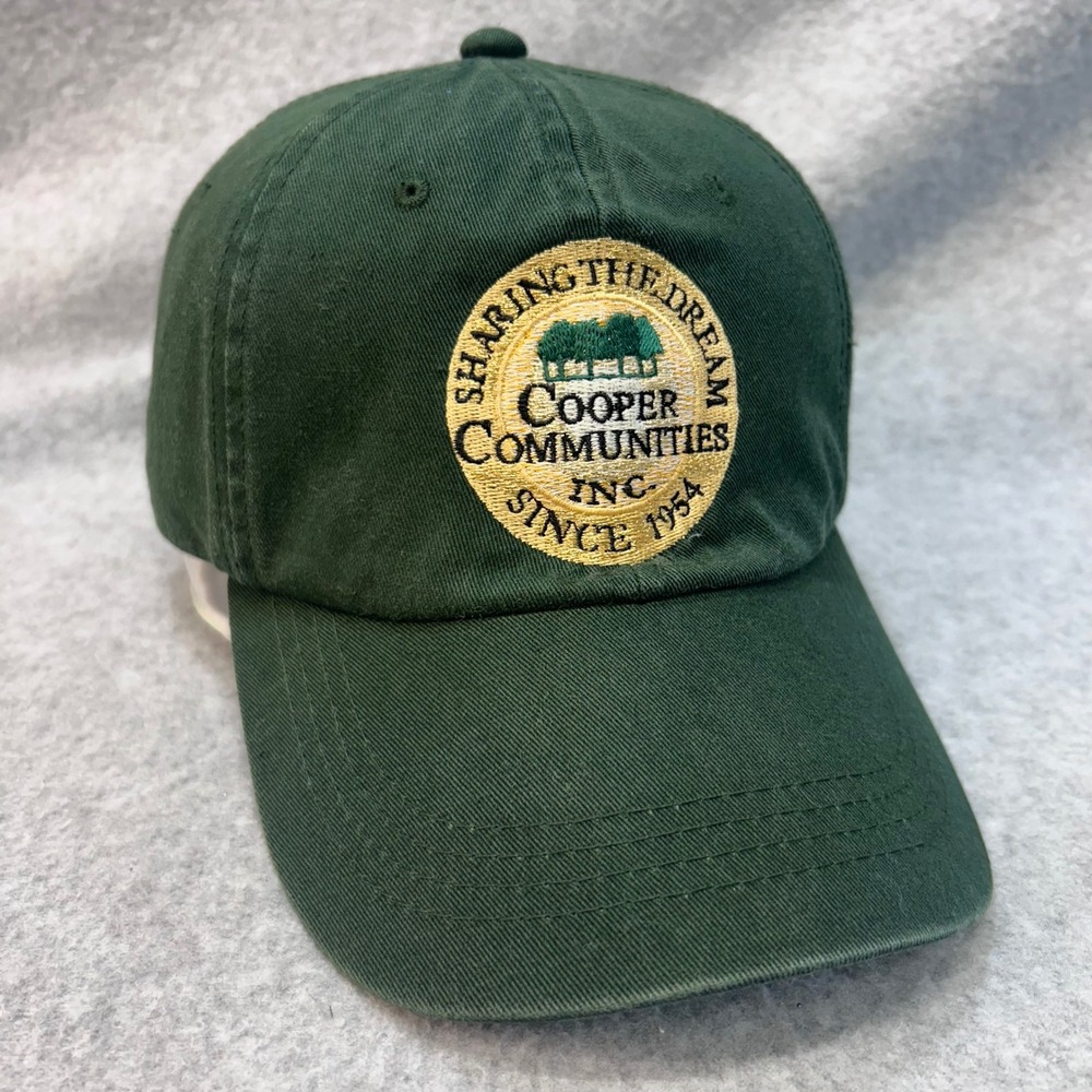 Cooper Communities Logo Mens Green OC Baseball Hat Adjustable Strap OSFM